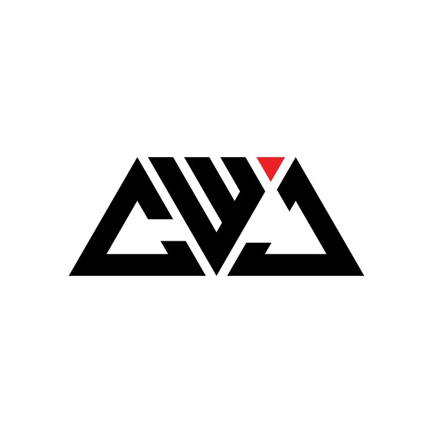 Design de logo triangulaire CWJ avec forme triangulaire Monogramme de logo de triangle CWJ modèle de logo vectoriel triangulaire avec couleur rouge Logo triangulaire Simple Elegant et luxueux Logo CWJ