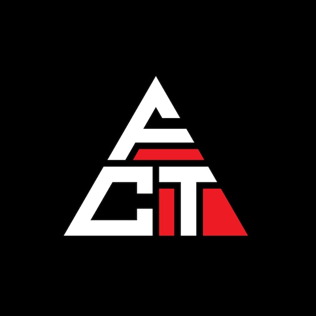 Design de logo triangulaire de FCT avec forme triangulaire Monogramme de logo triangle de FCT modèle de logo vectoriel triangulaire FCT avec couleur rouge Logo triangulaire simple élégant et luxueux
