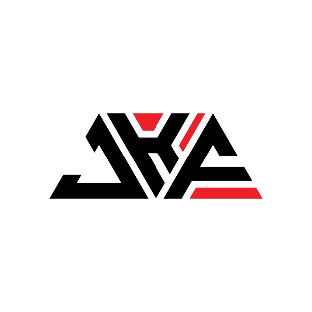Design de logo triangulaire avec forme de triangle Design de logo monogramme triangulaire JKF modèle de logo vectoriel triangle JKF avec couleur rouge Logo triangulaire Simple Elegant et luxueux JKF