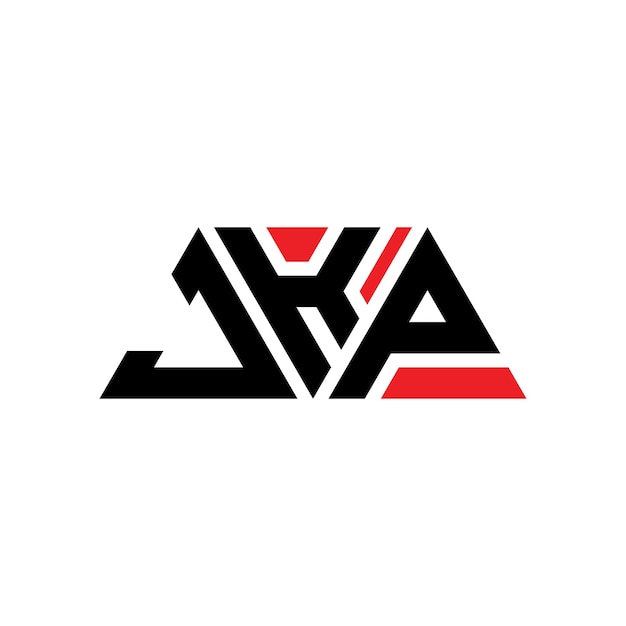 Design de logo triangulaire avec forme de triangle JKP design de logo triangle monogramme JKP modèle de logo vectoriel triangulaire JKP avec couleur rouge Logo triangulaire Simple Elegant et luxueux Logo JKP