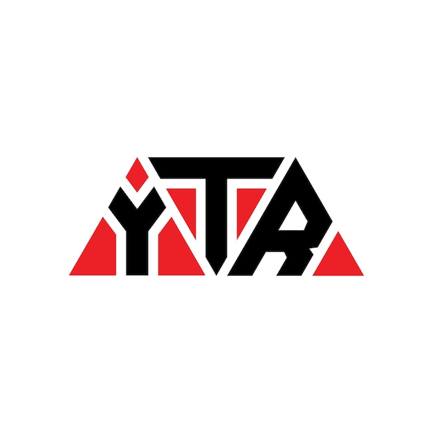 Vecteur design de logo triangulaire avec forme de triangle ytr design de logo triangle monogramme ytr modèle de logo vectoriel triangulaire ytr avec couleur rouge logo triangulaire simple elegant et luxueux logo ytr