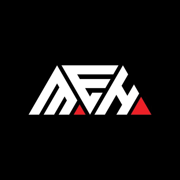 Design de logo triangulaire avec forme triangulaire Design de logo monogramme triangulaire MEH modèle de logo vectoriel triangle MEH avec couleur rouge Logo triangulaire simple Elegant et luxueux Logo MEH