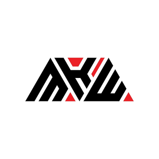 Design de logo triangulaire MKW avec forme de triangle MKW design de logo triangle monogramme MKW modèle de logo vectoriel triangulaire avec couleur rouge MKW logo triangular Simple Logo élégant et luxueux MKW