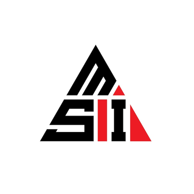 Design de logo triangulaire MSI avec forme de triangle MSI design de logo triangle monogramme MSI modèle de logo vectoriel triangulaire avec couleur rouge MSI logo triangular Simple Logo élégant et luxueux