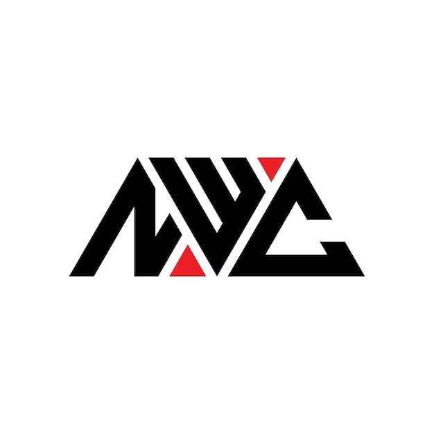 Vecteur design de logo triangulaire nwc avec forme de triangle design de logo de triangle nwc monogramme modèle de logo vectoriel triangulaire nc avec couleur rouge logo triangulaire nmc simple élégante et luxueuse