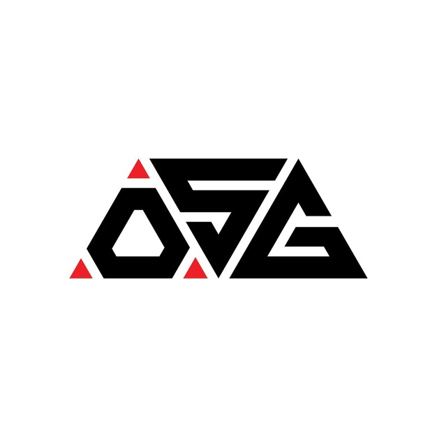 Design de logo triangulaire OSG avec forme de triangle Design de logo de triangle OSG monogramme modèle de logo vectoriel triangulaireOSG avec couleur rouge Logo triangulaire simple élégant et luxueux Logo OSG