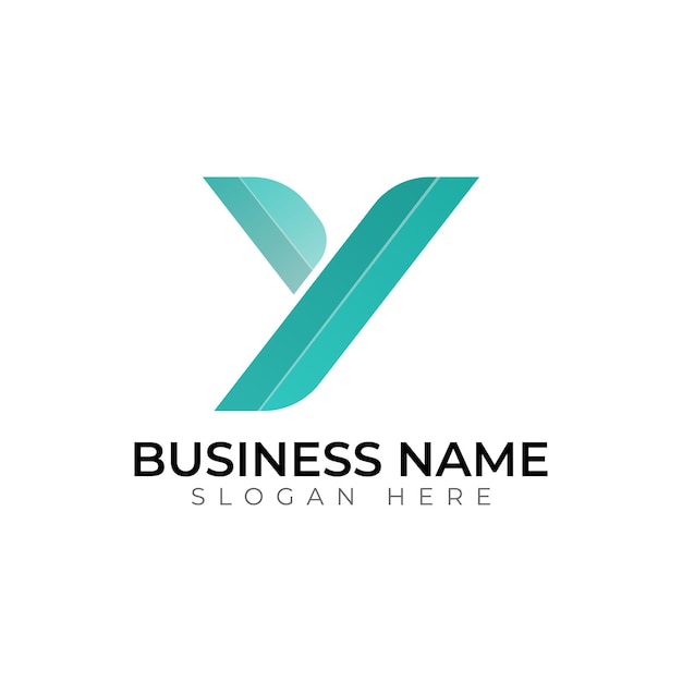 Design de logo vectoriel 3D coloré abstrait avec gradient Y lette