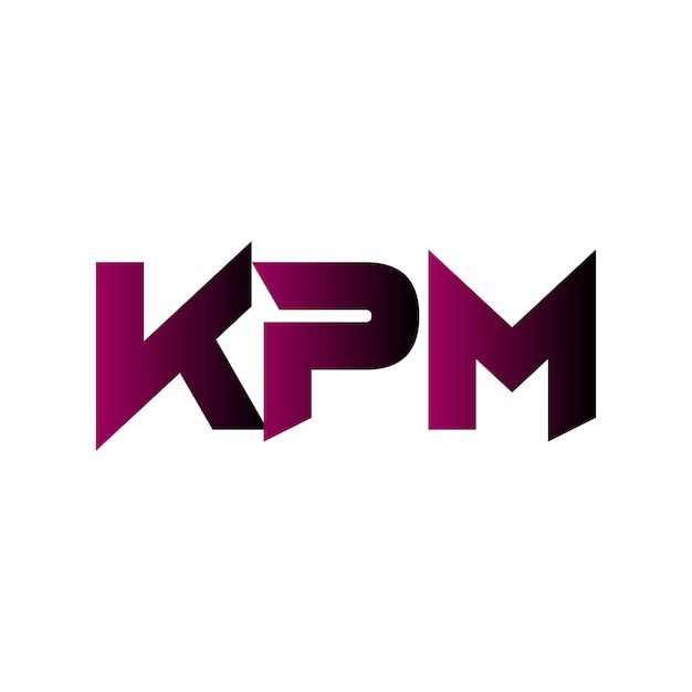 Design de logo vectoriel de l'icône du symbole initial de la lettre abstraite créative de KPM