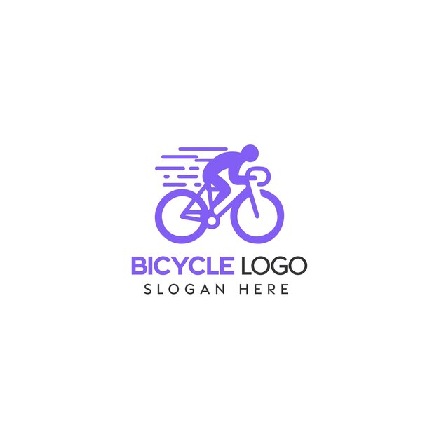 Vecteur design de logo de vélo moderne avec des lignes de vitesse et un espace de texte.