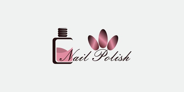 Design De Logo De Vernis à Ongles De Beauté Avec Un Concept Moderne