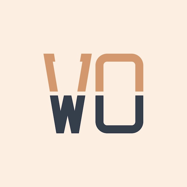 Design de logo WO moderne, créatif et polyvalent Conçu pour toutes les entreprises