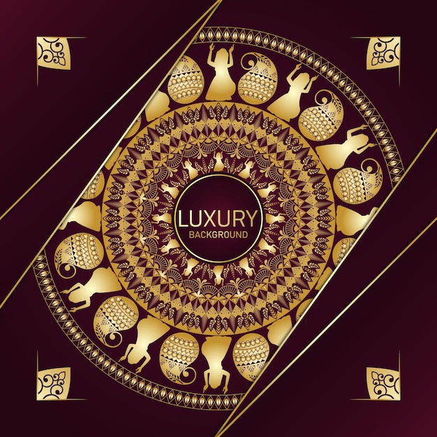 Design De Luxe Design De Luxe Fond Doré Ornemental Design Mandala