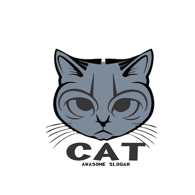Design mascotte icône illustration chat