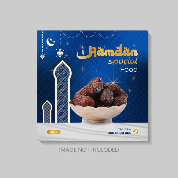 Vecteur design de menu de nourriture du ramadan