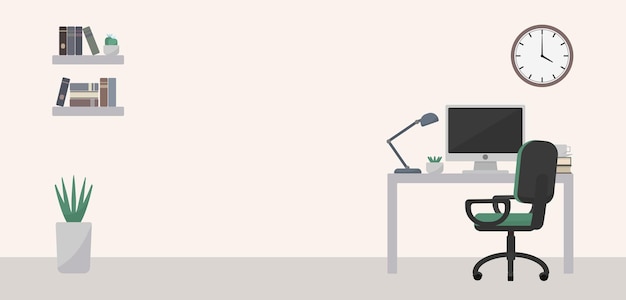 Design minimaliste de l'espace de travail à domicile avec un mobilier moderne. Espace pour le texte