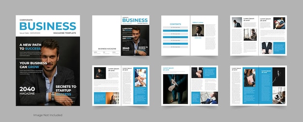Design de mise en page du magazine d'affaires d'entreprise 12 pages de design