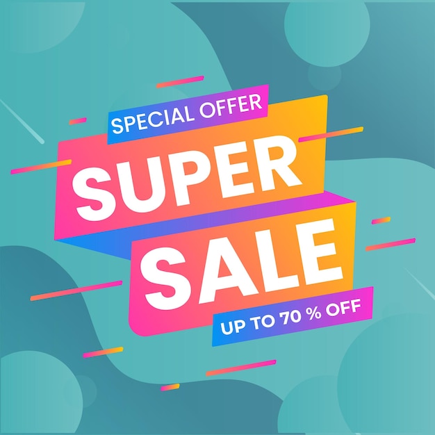 Design de modèle de bannière de vente avec fond de bande dessinée Grande vente spéciale jusqu'à 80 off Super vente fin