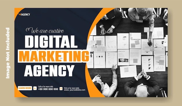 Design de modèle de bannière web de marketing numérique