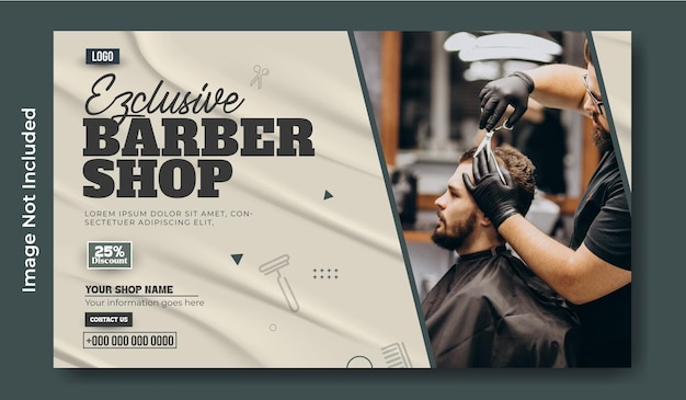 Design de modèle de bannière web promotionnelle pour les publicités professionnelles de coupe de cheveux