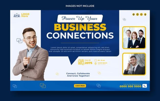 Design de modèle de bannière web de rencontre d'affaires