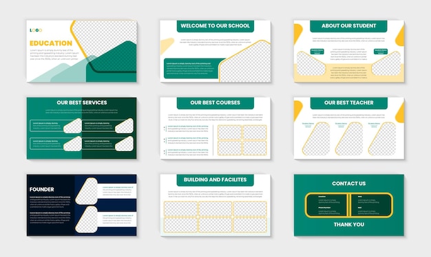 Design de modèle de diapositives de présentation PowerPoint pour l'éducation avec le meilleur design d'arrière-plan ppt éducatif