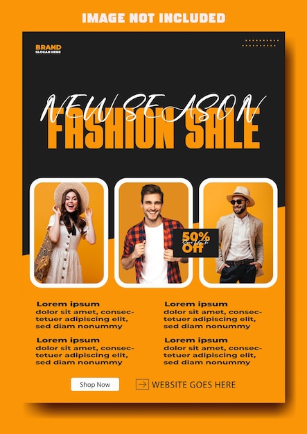 Vecteur design de modèle de flyer promotionnel pour les publicités de vente de mode