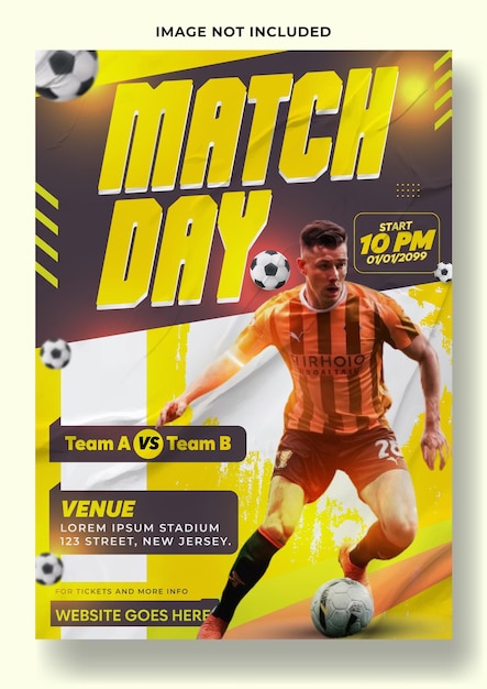 Design de modèle de flyer de tournoi de football