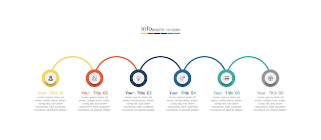 Design De Modèle D'infographie D'entreprise De Présentation Avec 6 étapes