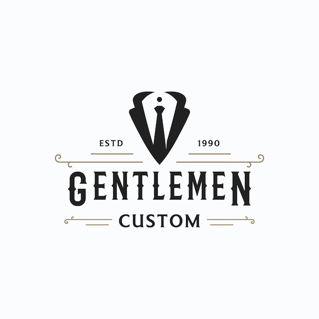Vecteur design de modèle de logo de style vintage pour messieurs masculinslogo pour les étiquettes vêtements et hommes