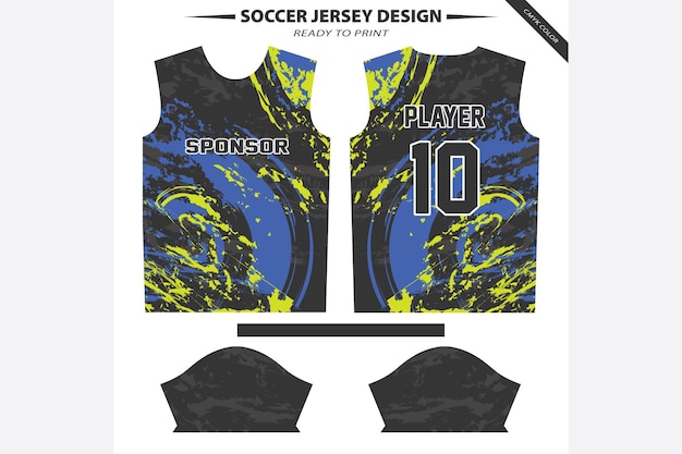 Design et modèle de maillot de football pour l'impression par sublimation