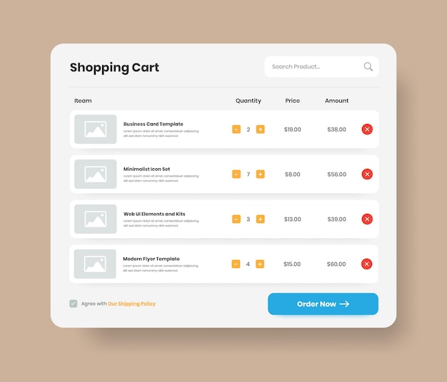 Design de modèle de panier d'achat d'entreprise de commerce électronique professionnel moderne