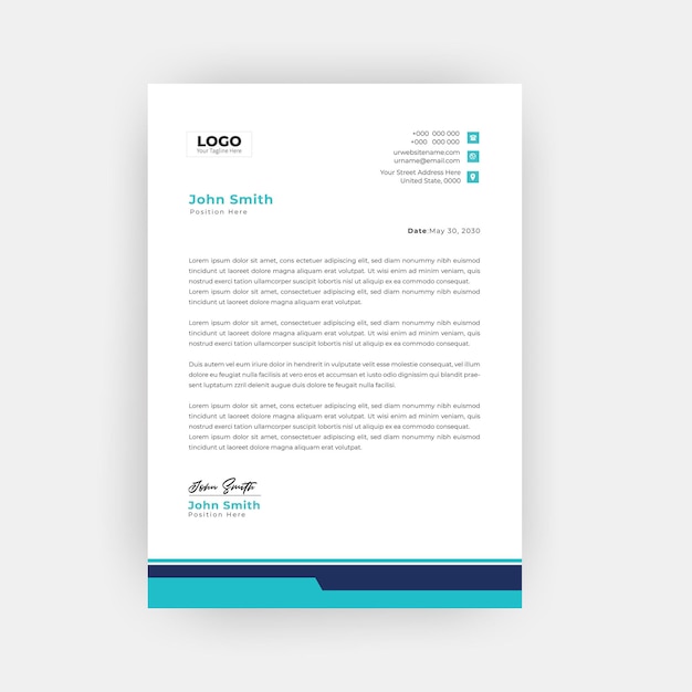 Design de modèle d'en-tête de lettre simple et créatif