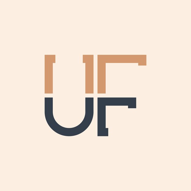 Design moderne du logo UF Lettres créatif et polyvalent Design du logo UF adapté à toutes les entreprises