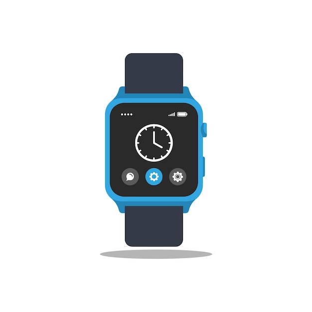 Design de montre intelligente avec un style plat présentant des éléments d'interface modernes dans l'art vectoriel
