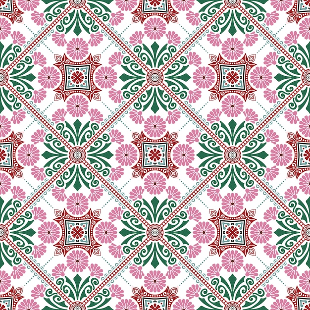 Design de motifs de carreaux décoratifs. Illustration vectorielle