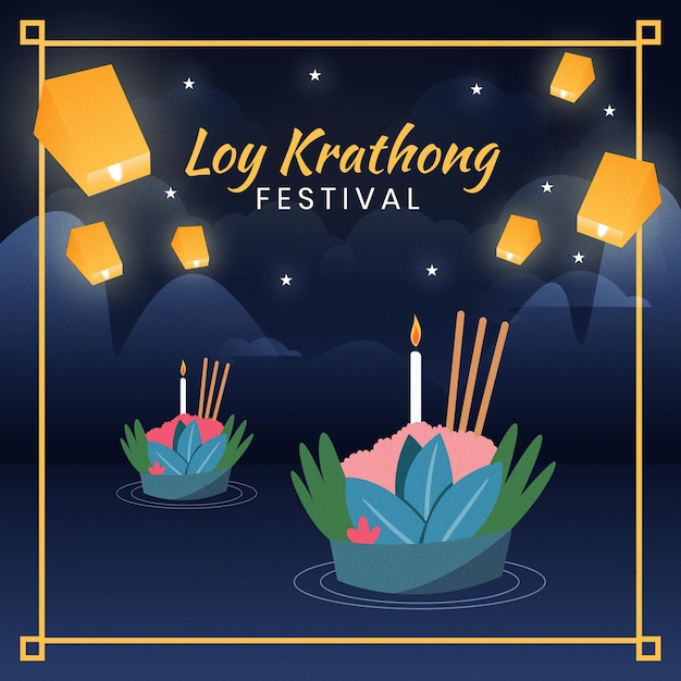 Design Plat Concept Loy Krathong