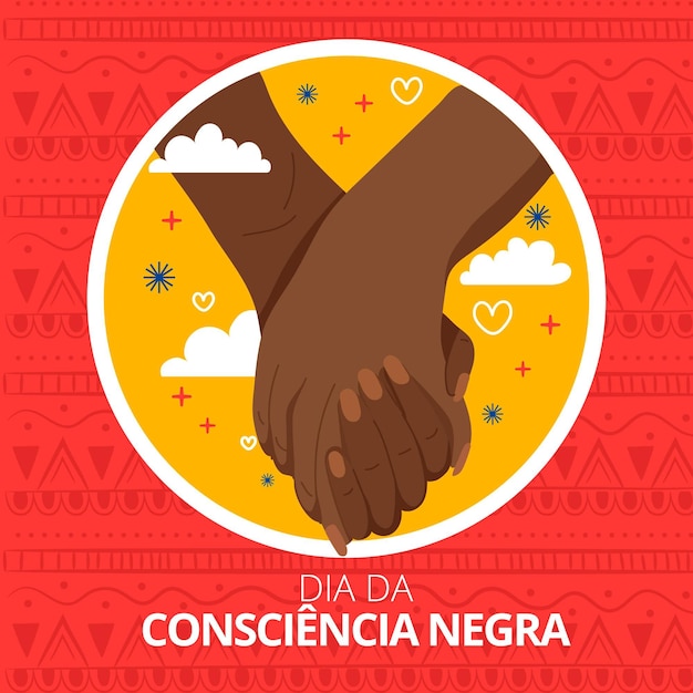 Vecteur design plat dia da consciencia negra