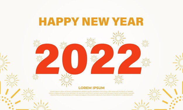 Design plat fond de bonne année rouge et jaune