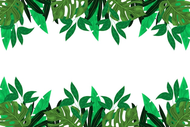 Design plat de fond de feuilles vertes exotiques