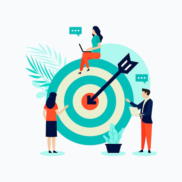 Design plat illustration concept d'entreprise avec des gens