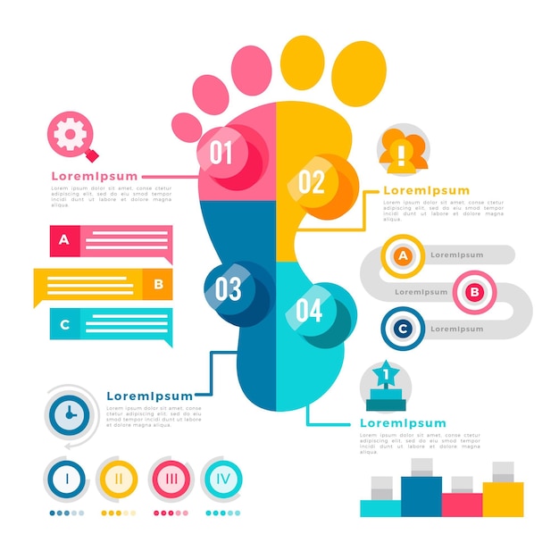 Design plat infographie empreinte