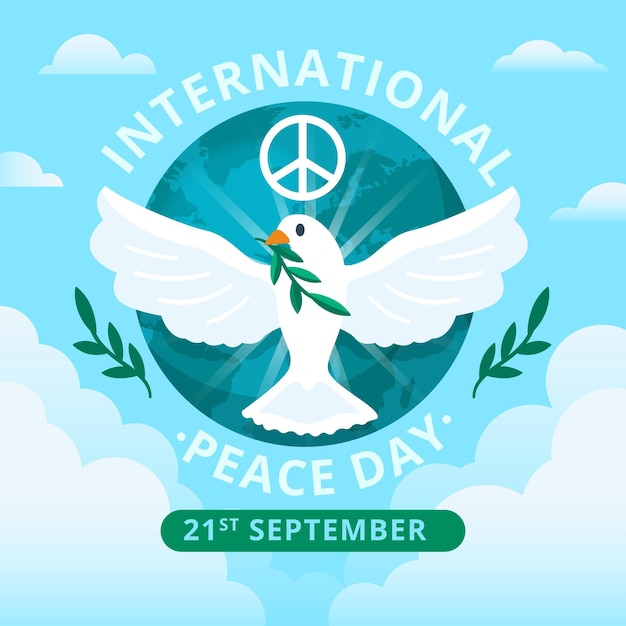 Vecteur design plat journée internationale du concept de paix