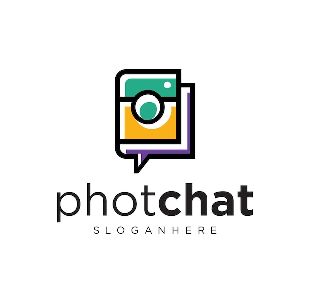 Design Plat De Modèle De Logo De Chat Photo Caméra