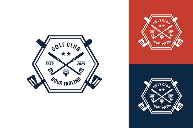 Design Plat Moderne Club De Balle De Golf Unique Modèle De Logo Graphique Et Concept De Logo De Golf Minimaliste