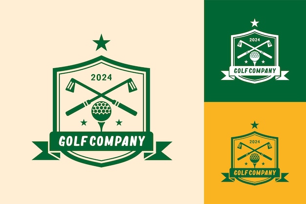 Vecteur design plat moderne club de balle de golf unique modèle de logo graphique et concept de logo de golf minimaliste