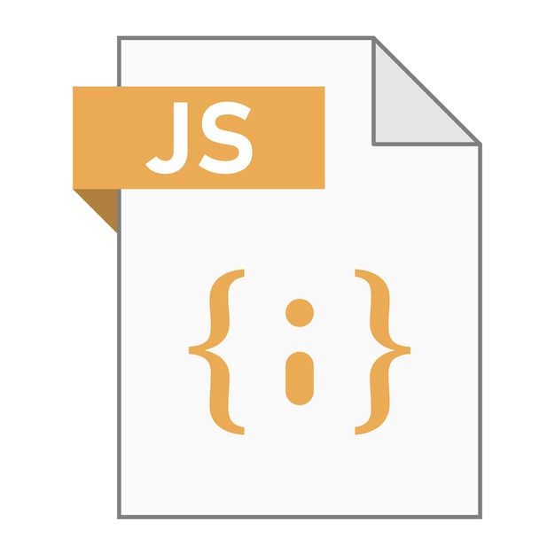 Design plat moderne de l'icône de fichier JS pour le web