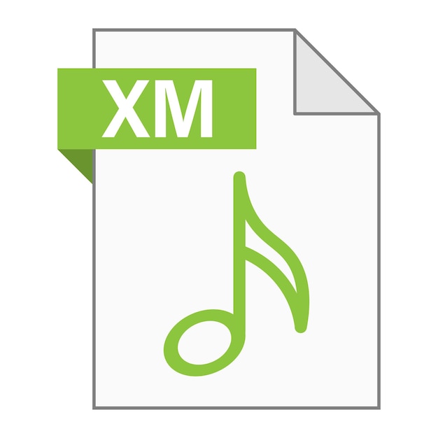 Design plat moderne de l'icône de fichier XM pour le web