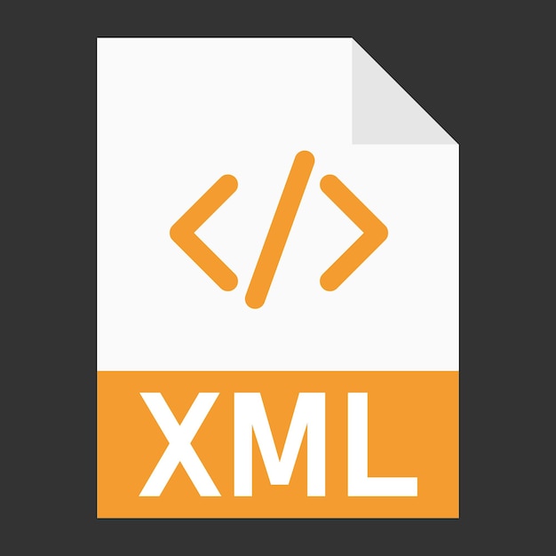 Design plat moderne de l'icône de fichier XML pour le web
