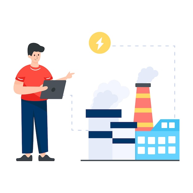 Design Plat Modifiable De L'illustration De L'énergie Nucléaire