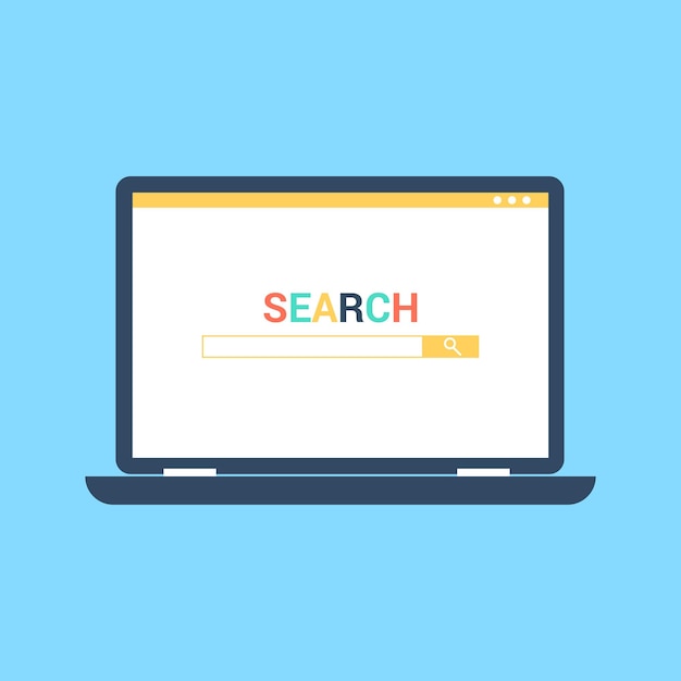 Design plat de moteur de recherche web concept